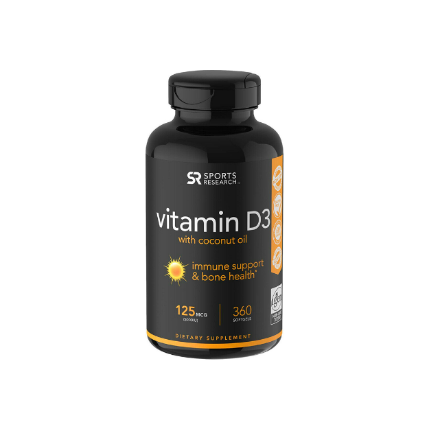 Imagen de Vitamina D3 Sports Research Suplemento Nutricional - 360 Cápsulas
